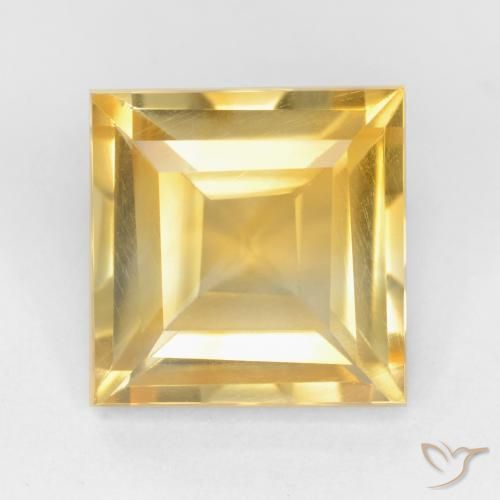 2.21ct طبيعي ذهب سيترين, مربع, قليلا جدا