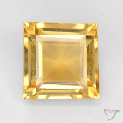 3.50ct طبيعي ذهبى لامع سيترين, مربع, قليلا جدا