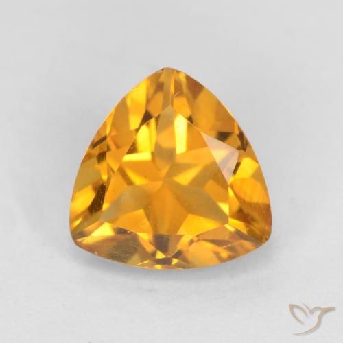 1.11ct طبيعي ذهبى-برتقالى غامق سيترين, مثلثى, قليلا جدا