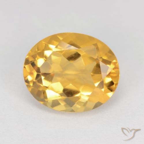 3.71ct طبيعي ذهبى متوسط سيترين, بيضوي, قليلا جدا