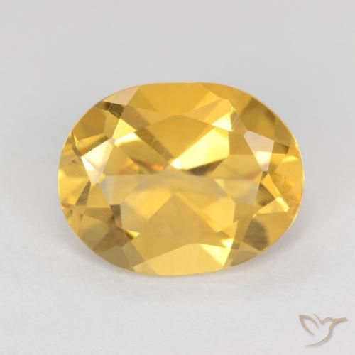2.50ct طبيعي ذهبى لامع سيترين, بيضوي, قليلا جدا