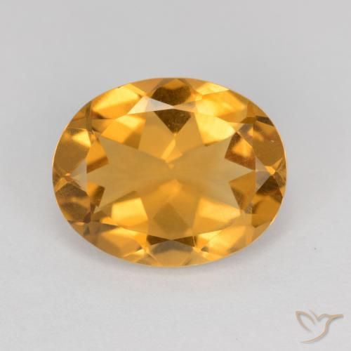 3.14ct طبيعي ذهبى-برتقالى سيترين, بيضوي, قليلا جدا