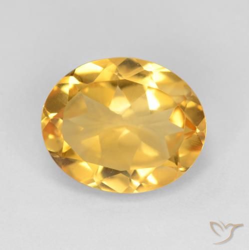 3.40ct طبيعي ذهبى متوسط سيترين, بيضوي, قليلا جدا