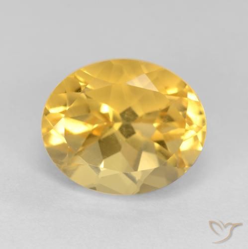 4.09ct طبيعي ذهبى متوسط سيترين, بيضوي, قليلا جدا