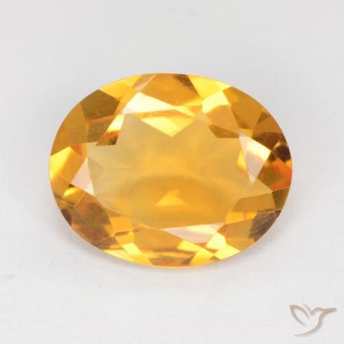 2.55ct طبيعي ذهبى-برتقالى سيترين, بيضوي, قليلا جدا