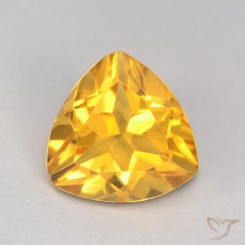 1.19ct طبيعي ذهبى متوسط سيترين, مثلثى, قليلا جدا