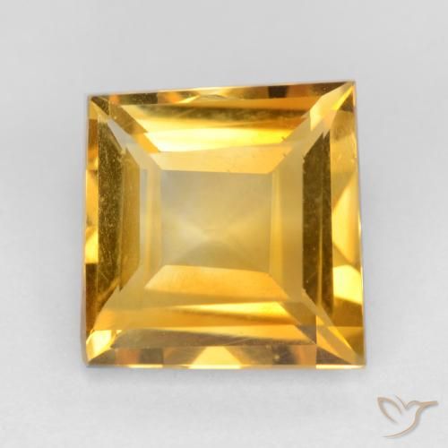 2.12ct طبيعي ذهبى داكن سيترين, مربع, قليلا جدا