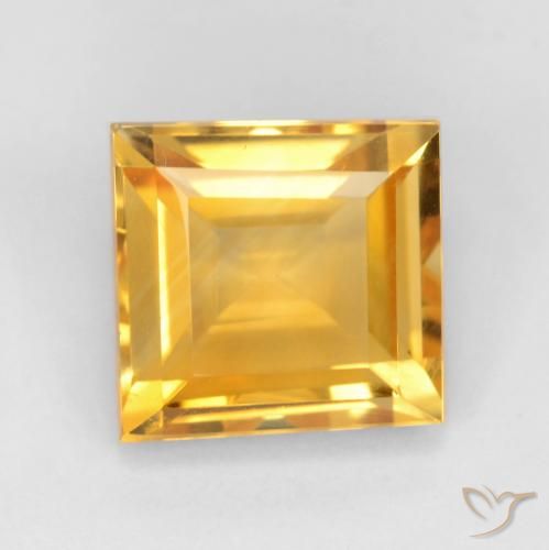 3.31ct طبيعي برتقالى ذهبة سيترين, مربع, قليلا جدا