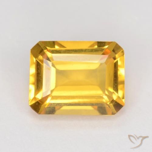 1.63ct طبيعي ذهبى متوسط سيترين, قص الزمرد, VVS-VS