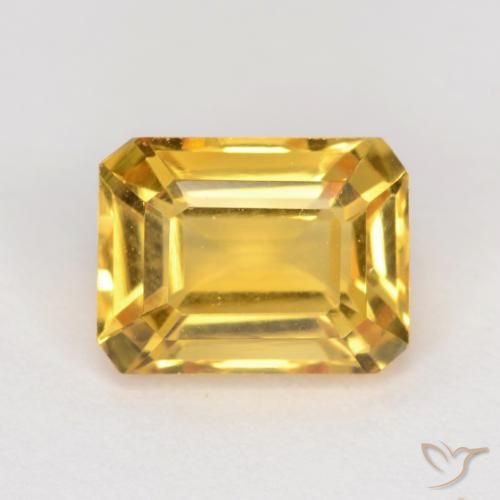 1.62ct طبيعي ذهبي سيترين, قص الزمرد, VVS-VS