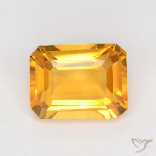 1.66ct طبيعي ذهبى متوسط سيترين, قص الزمرد, VVS-VS