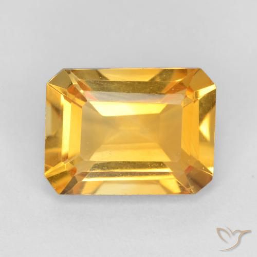 1.34ct طبيعي برتقالى ذهبة سيترين, قص الزمرد, VVS-VS
