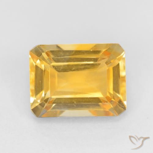 1.69ct طبيعي ذهبى لامع سيترين, قص الزمرد, VVS-VS