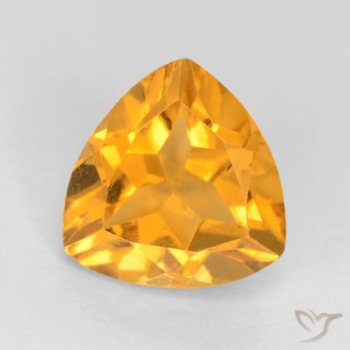 1.26ct طبيعي ذهبى-برتقالى سيترين, مثلثى, قليلا جدا