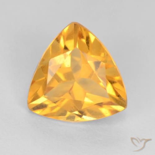 1.09ct طبيعي برتقالى ذهبى غامق سيترين, مثلثى, قليلا جدا