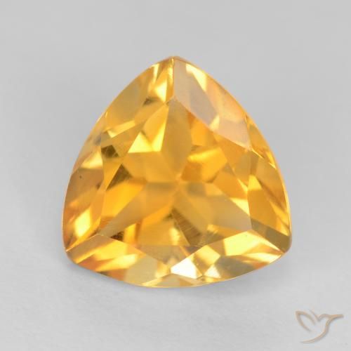 1.34ct طبيعي ذهبى متوسط سيترين, مثلثى, قليلا جدا