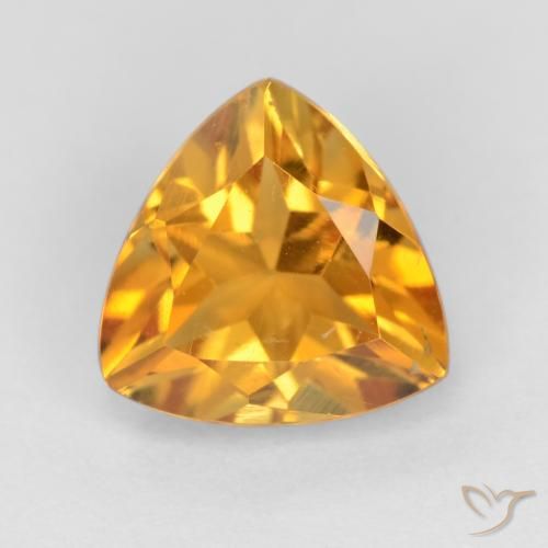 1.13ct طبيعي ذهبى-برتقالى غامق سيترين, مثلثى, قليلا جدا