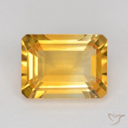 1.47ct طبيعي ذهبى متوسط سيترين, قص الزمرد, قليلا جدا