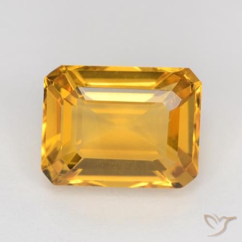 1.65ct طبيعي برتقالى ذهبى غامق سيترين, قص الزمرد, قليلا جدا