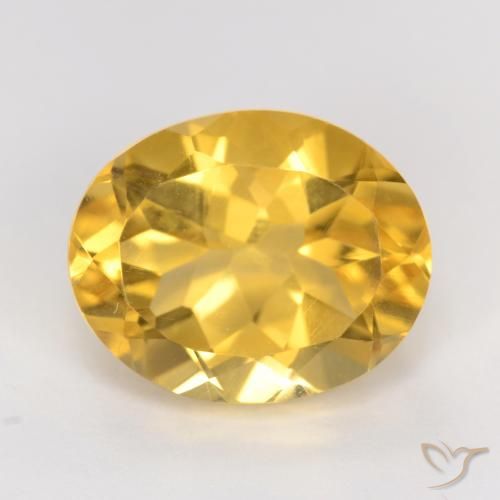 3.42ct طبيعي ذهبى متوسط سيترين, بيضوي, قليلا جدا