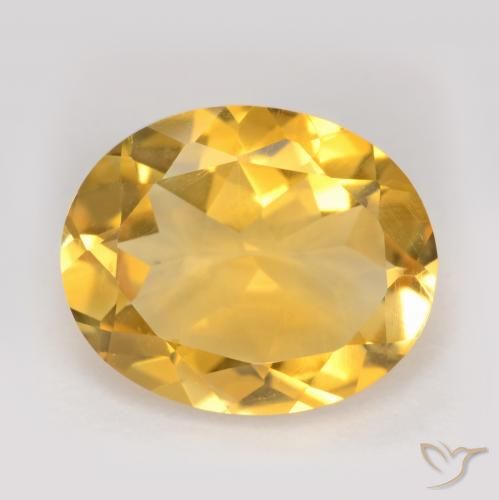 2.94ct طبيعي ذهبي سيترين, بيضوي, قليلا جدا