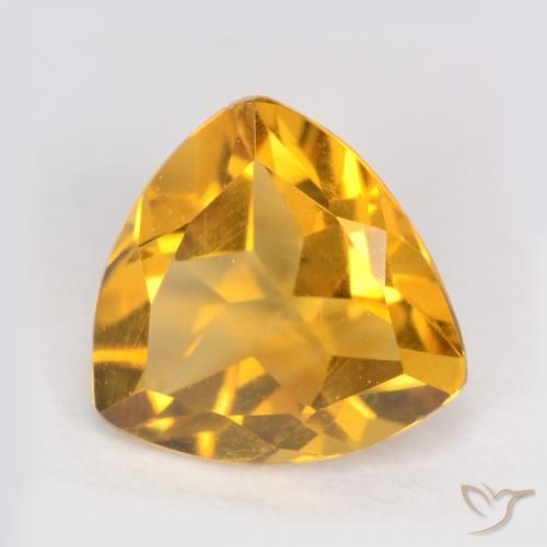 0.98ct طبيعي ذهبى-برتقالى سيترين, مثلثى, قليلا جدا
