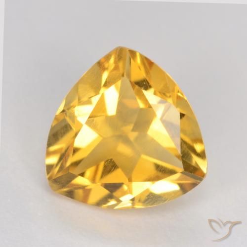 1.10ct طبيعي ذهبى متوسط سيترين, مثلثى, قليلا جدا