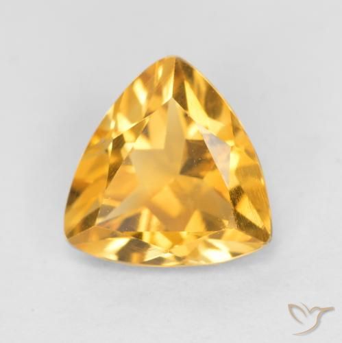 0.90ct طبيعي برتقالى ذهبى غامق سيترين, مثلثى, قليلا جدا