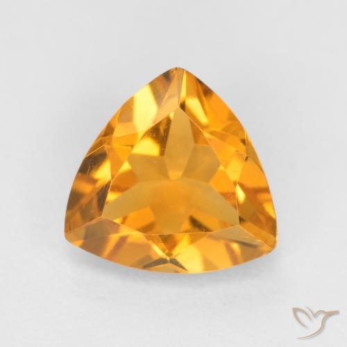 0.88ct طبيعي ذهبى-برتقالى داكن سيترين, مثلثى, قليلا جدا
