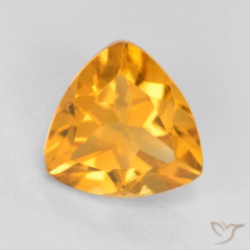 1.14ct طبيعي ذهبى-برتقالى غامق سيترين, مثلثى, قليلا جدا