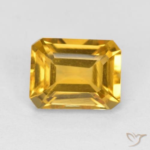 1.62ct طبيعي ذهبي سيترين, قص الزمرد, VVS-VS