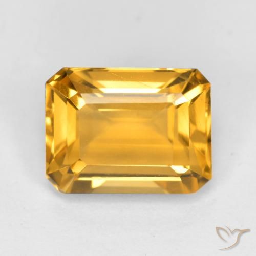 1.73ct طبيعي ذهبى متوسط سيترين, قص الزمرد, قليلا جدا