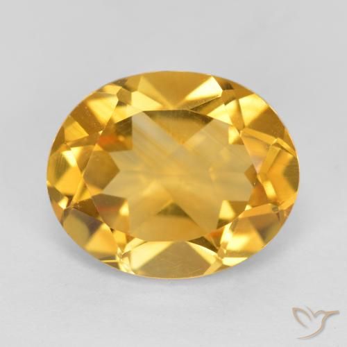 3.18ct طبيعي ذهبى داكن-متوسط سيترين, بيضوي, قليلا جدا