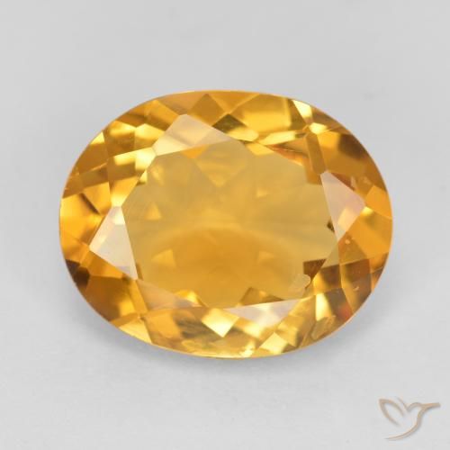 3.17ct طبيعي برتقالى ذهبى غامق سيترين, بيضوي, قليلا جدا
