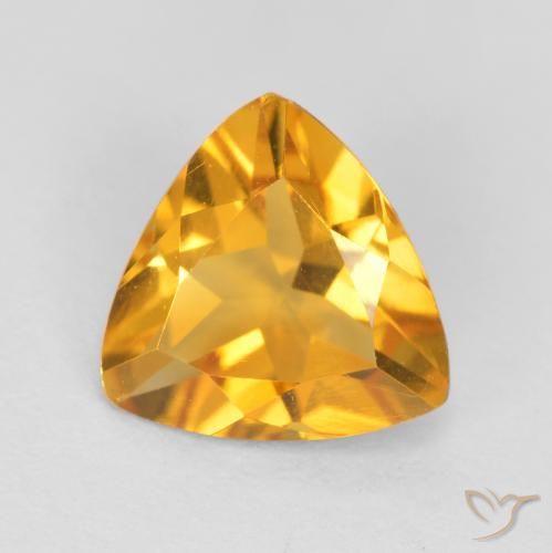 0.87ct طبيعي ذهبى-برتقالى غامق سيترين, مثلثى, قليلا جدا