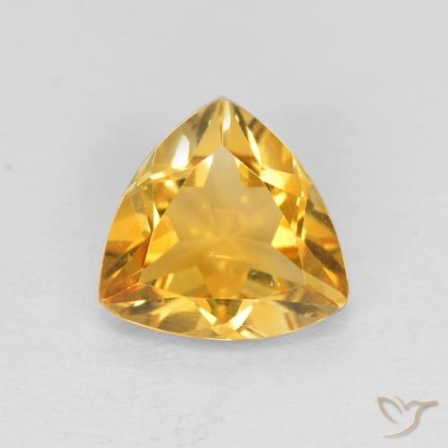 0.89ct طبيعي برتقالى ذهبى غامق سيترين, مثلثى, قليلا جدا