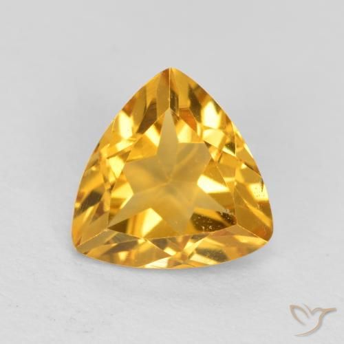 0.95ct طبيعي ذهبى داكن-متوسط سيترين, مثلثى, قليلا جدا