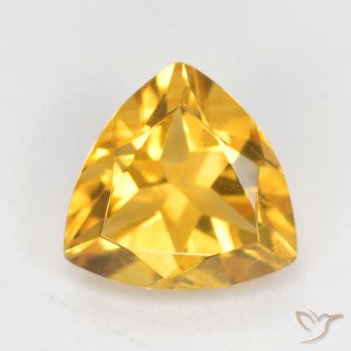 0.93ct طبيعي ذهبى لامع سيترين, مثلثى, قليلا جدا