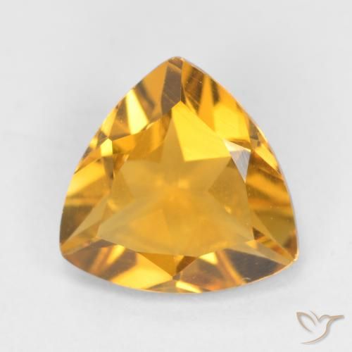 0.92ct طبيعي برتقالى ذهبى غامق سيترين, مثلثى, قليلا جدا