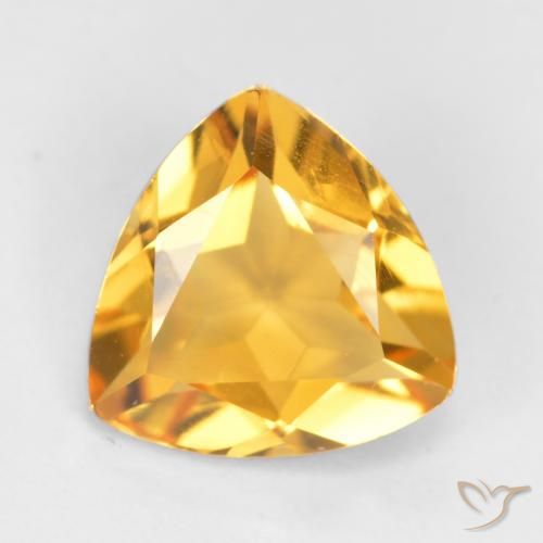 1.01ct طبيعي ذهبى لامع سيترين, مثلثى, قليلا جدا