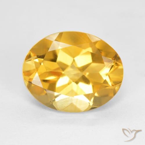 3.38ct طبيعي ذهبى لامع سيترين, بيضوي, قليلا جدا