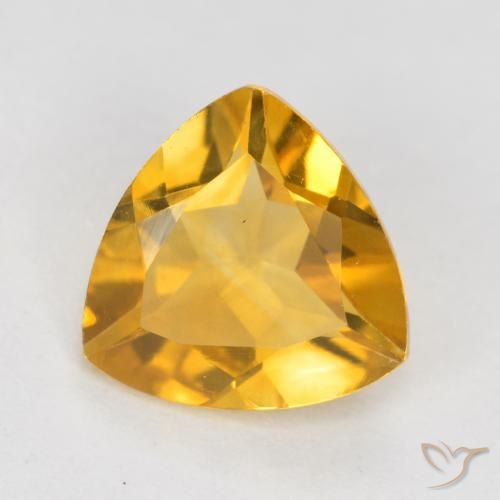 0.92ct طبيعي ذهبى-برتقالى سيترين, مثلثى, VVS-VS
