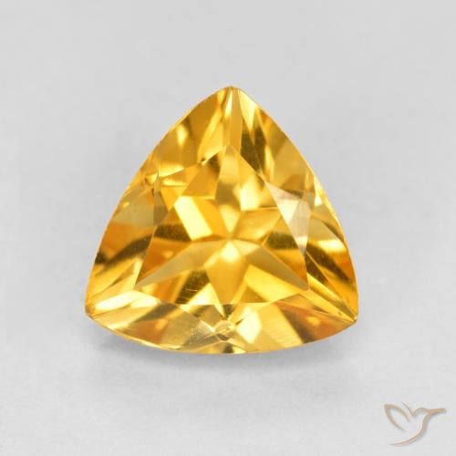 1.10ct طبيعي ذهبى-برتقالى فاتح-متوسط سيترين, مثلثى, VVS-VS