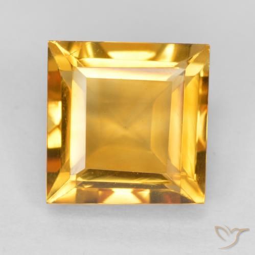 1.87ct طبيعي ذهبى-برتقالى فاتح-متوسط سيترين, مربع, VVS-VS