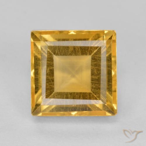 2.07ct طبيعي برتقالى ذهبى غامق سيترين, مربع, قليلا جدا