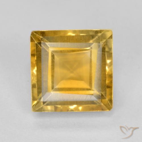 1.68ct طبيعي ذهبي سيترين, مربع, قليلا جدا
