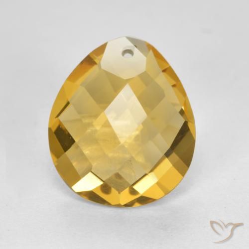 3.52ct طبيعي ذهبى متوسط سيترين, شكل الكمثرى, VVS-VS
