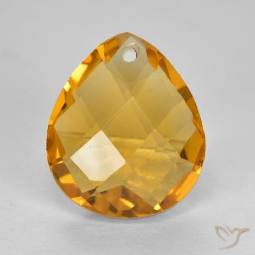 3.49ct طبيعي ذهبى-برتقالى داكن سيترين, شكل الكمثرى, VVS-VS