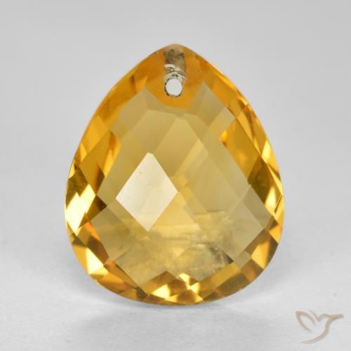 3.74ct طبيعي ذهبى داكن سيترين, شكل الكمثرى, VVS-VS