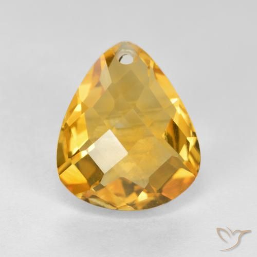 3.33ct طبيعي ذهبى لامع سيترين, شكل الكمثرى, VVS-VS
